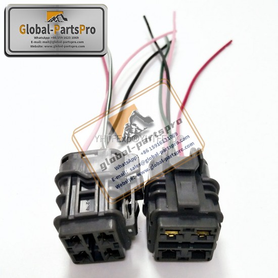 010025（Original New）Komatsu-6 Throttle Motor Plug 4 Wires